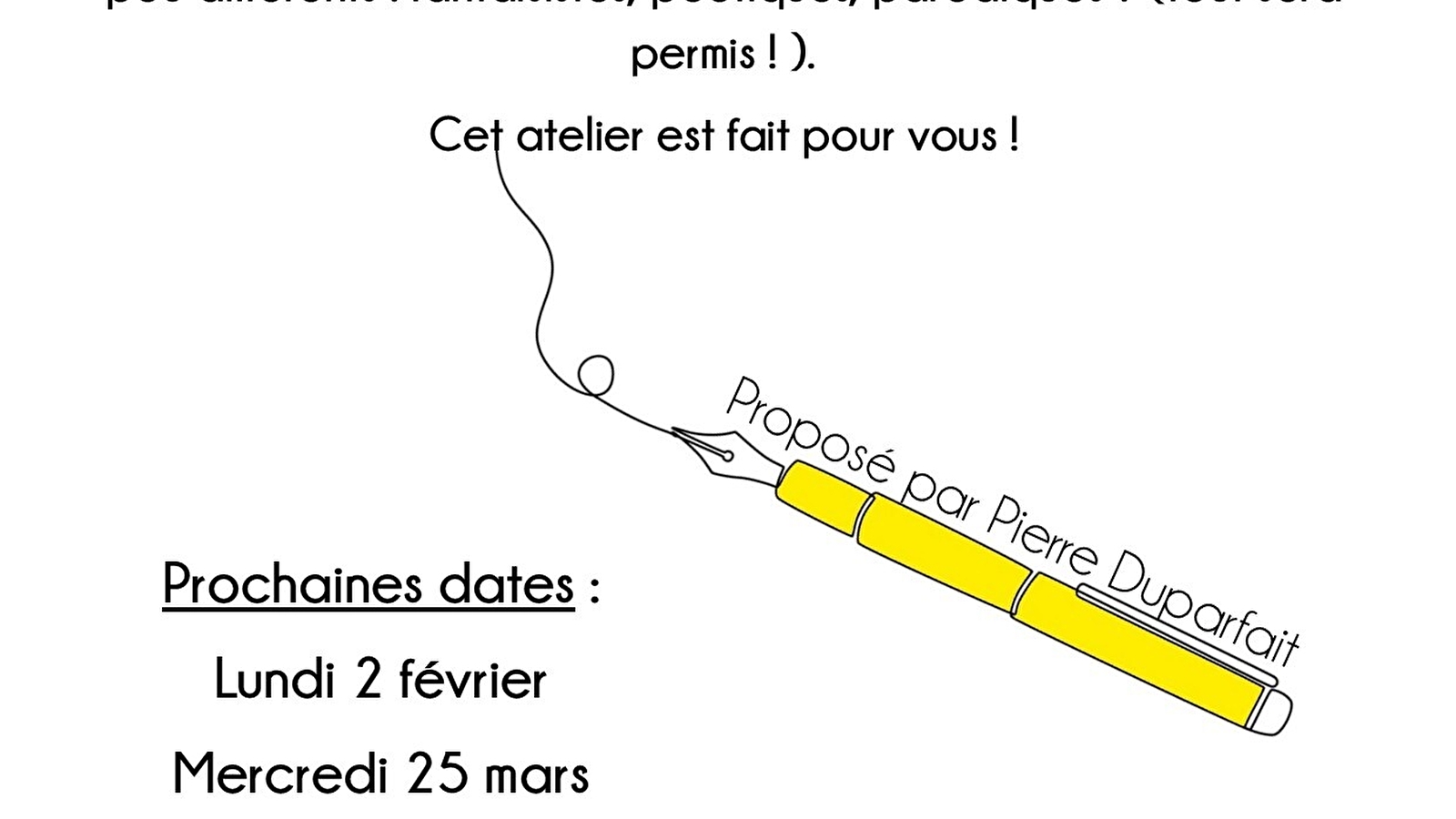 Atelier d'écriture- Pouilly en Auxois