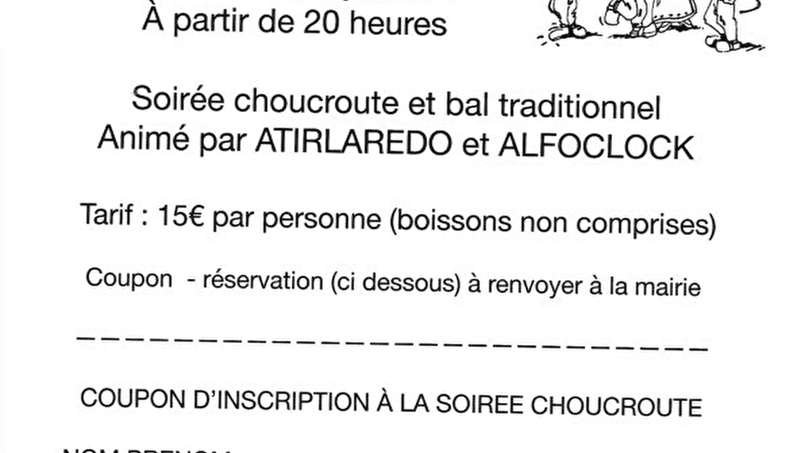 Soirée choucroute et bal trad-Pouilly en Auxois