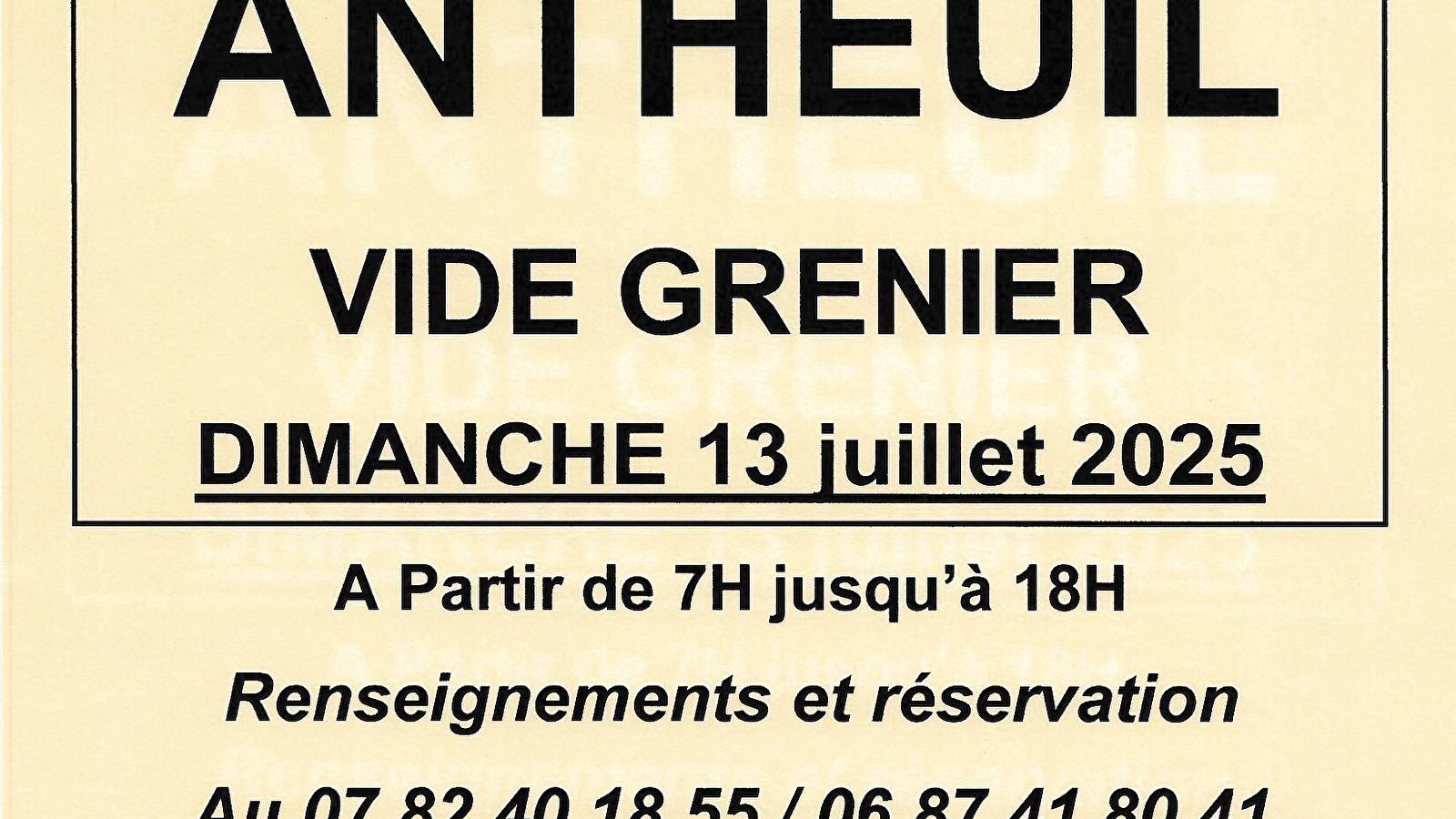 Vide grenier Antheuil