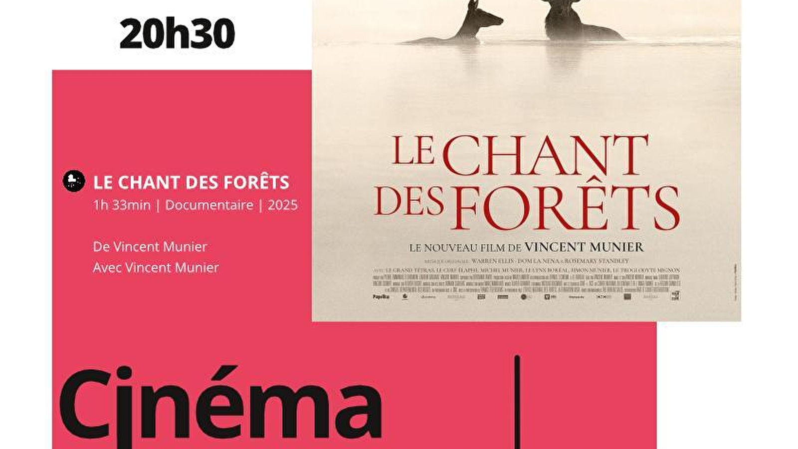 Cinéma 'Le chant des forêts'- Bligny sur Ouche