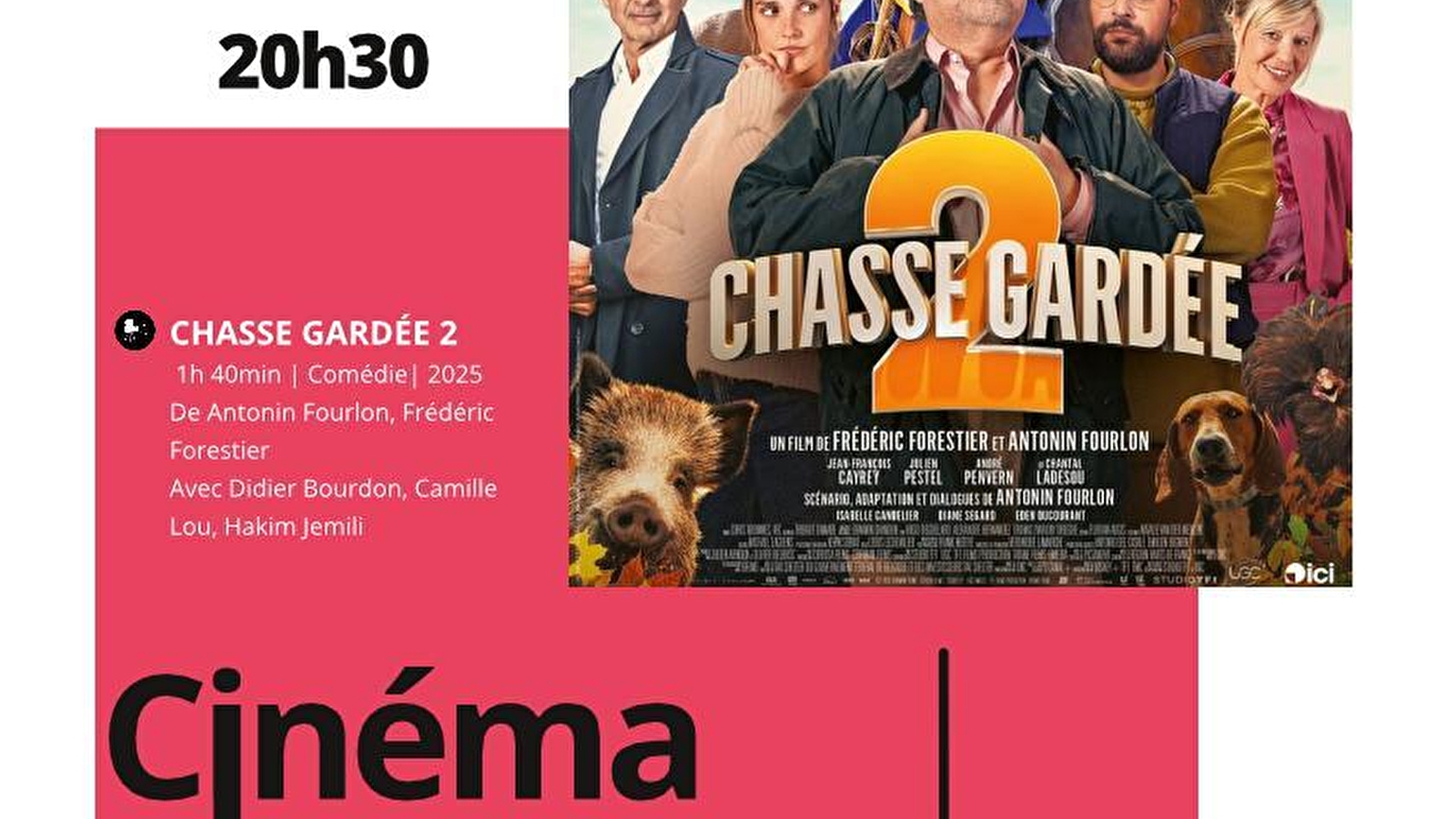 Cinéma  'Chasse gardée'- Bligny sur Ouche