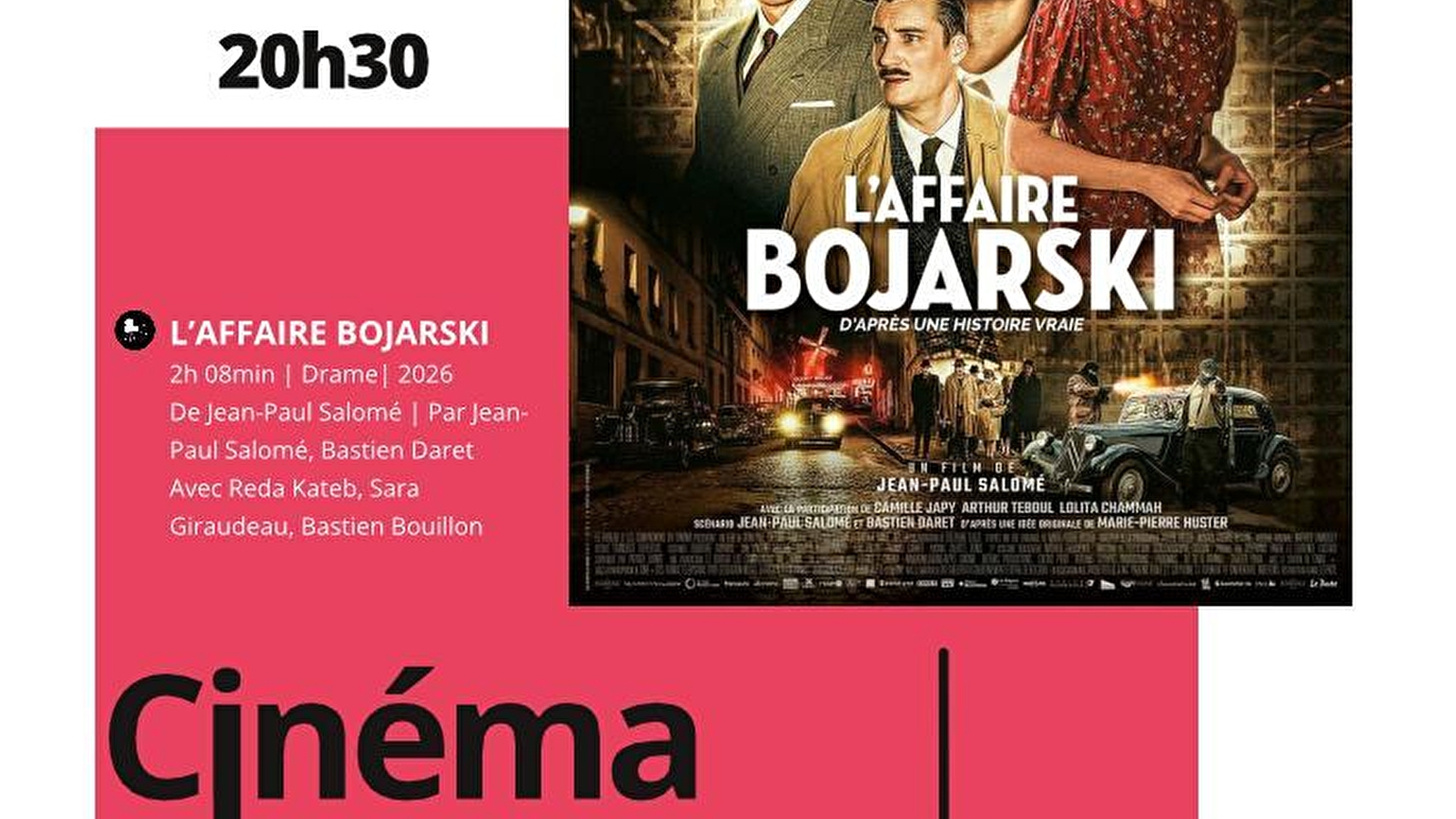  Cinéma ' L'affaire Bojarski' - Bligny sur Ouche